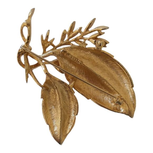 Sarah Coventry Leaf Brooch Branch Pin Sea Whispers Gold Tone Baroque Rococo 60s. - Picture 9 of 16